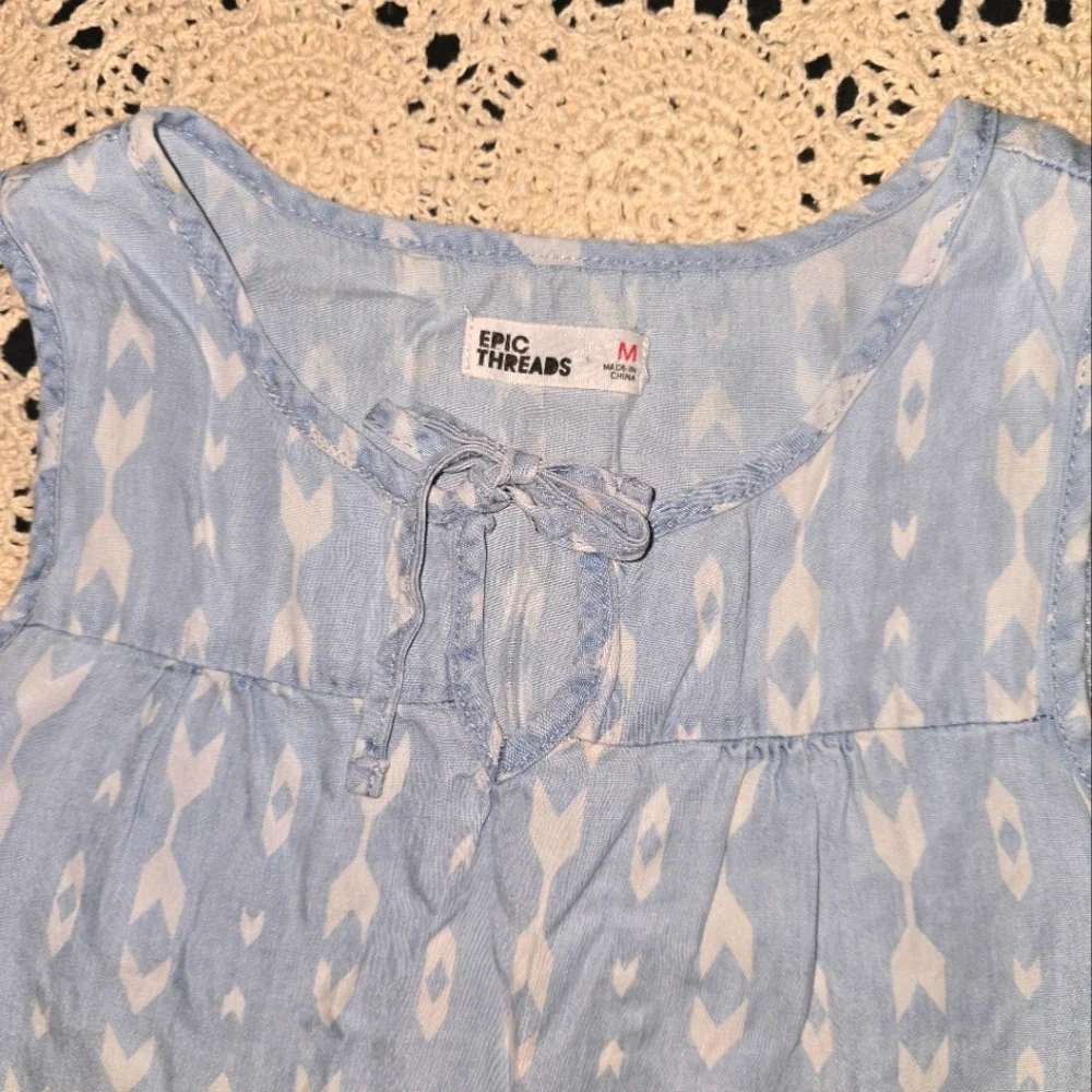 Epic Threads, Girls Dress, M, Denim Aztec Design